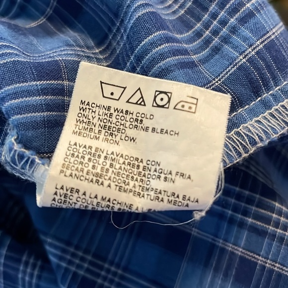 Vintage Wrangler Blue Plaid Pearl Snaps Long Sleeve Lightweight Size Large - Picture 9 of 9